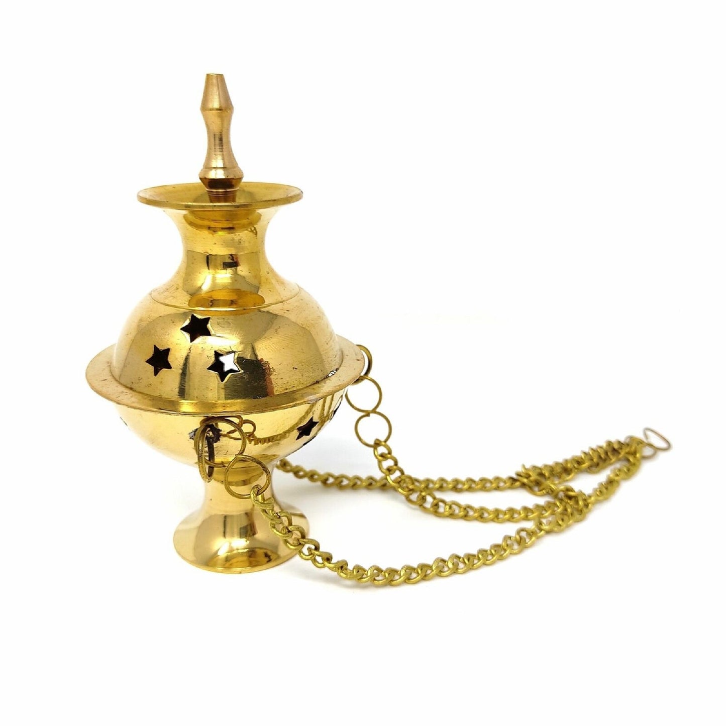Hanging Brass Burner for Cone Incense and Resins- 4", 6" and 8"