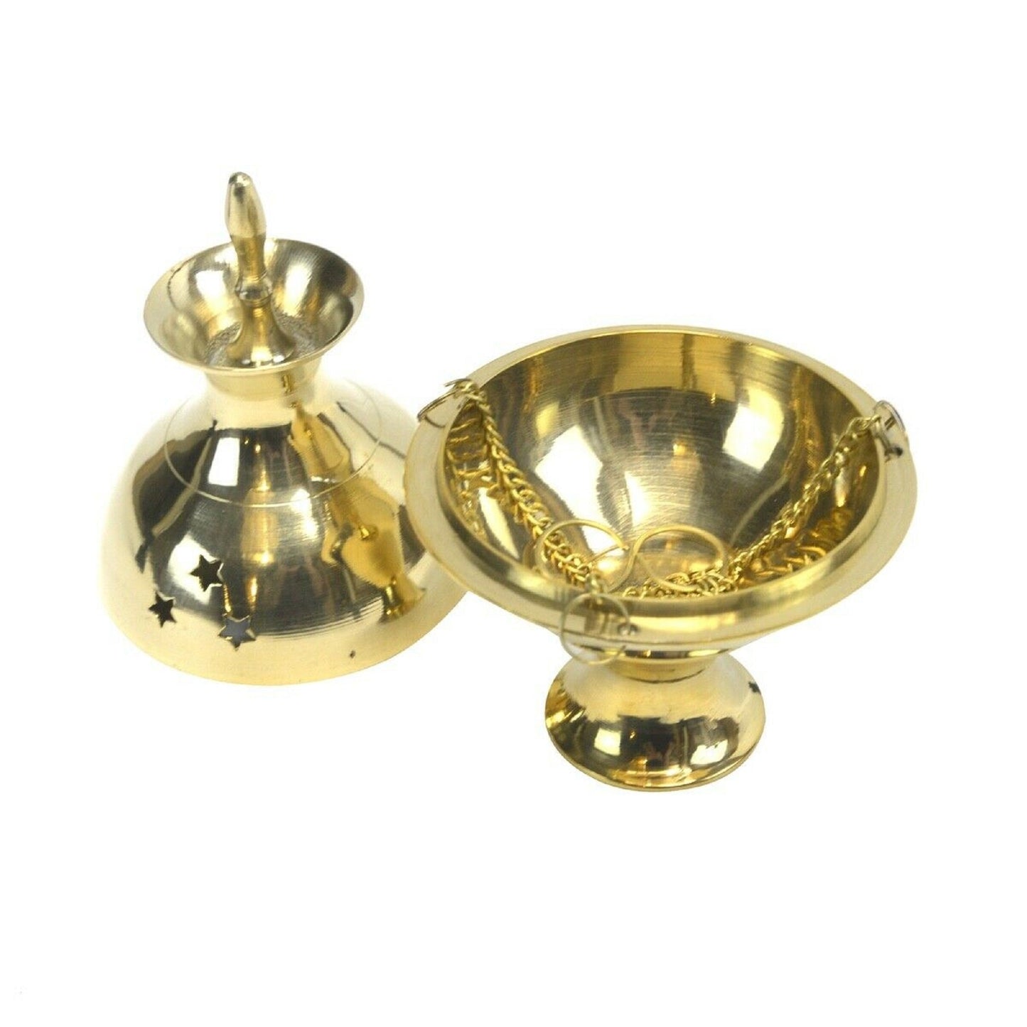 Hanging Brass Burner for Cone Incense and Resins- 4", 6" and 8"