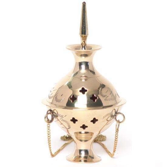 Hanging Brass Burner for Cone Incense and Resins- 4", 6" and 8"